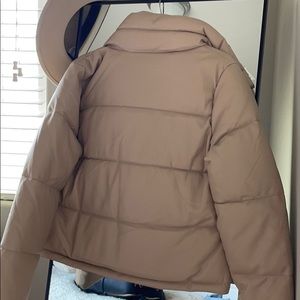 Abercrombie Vegan leather mini puffer